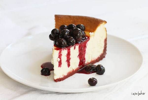 New York Cheesecake with Red Velvet Crust - i am baker