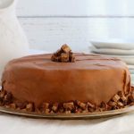 White Chocolate Cheesecake surrounded by a layer of Milky Way cake and rich Dark Chocolate Cake!