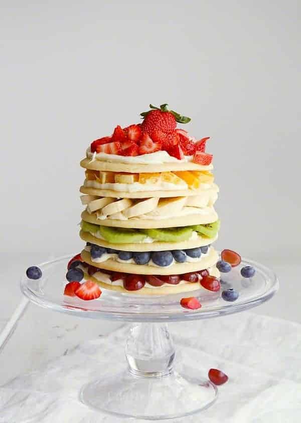 Rainbow Fruit Cookie Cake by iambaker.net