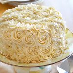 Original Rose Cake on Mackenzie-Childs Parchment Check Cake Stand