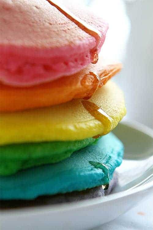 Rainbow pancakes on sale