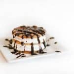cake with chocolate drizzle