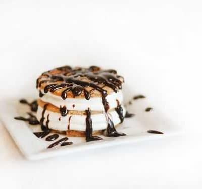 cake with chocolate drizzle