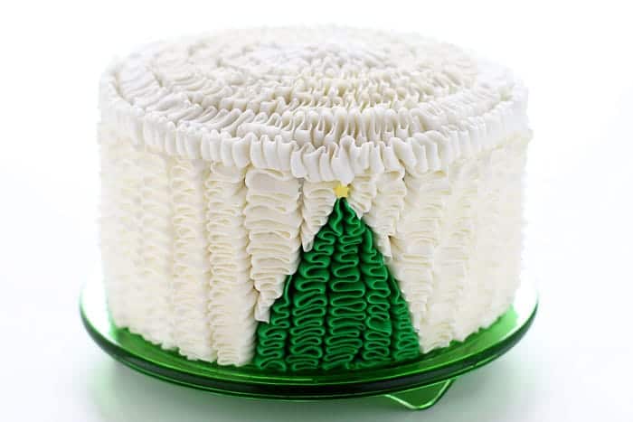 Christmas Tree Ruffle Cake! {an original iambaker design}