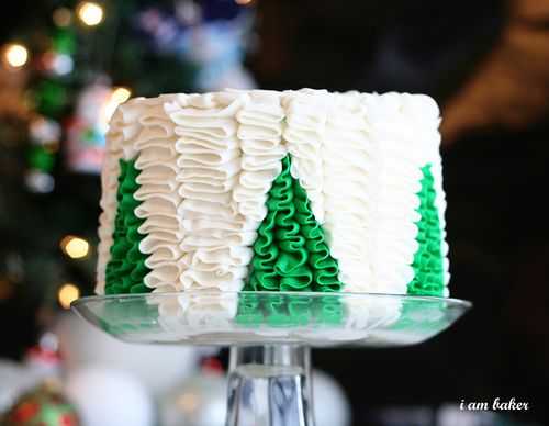 Christmas Tree Ruffle Cake Surprise Inside Cake! | i am baker