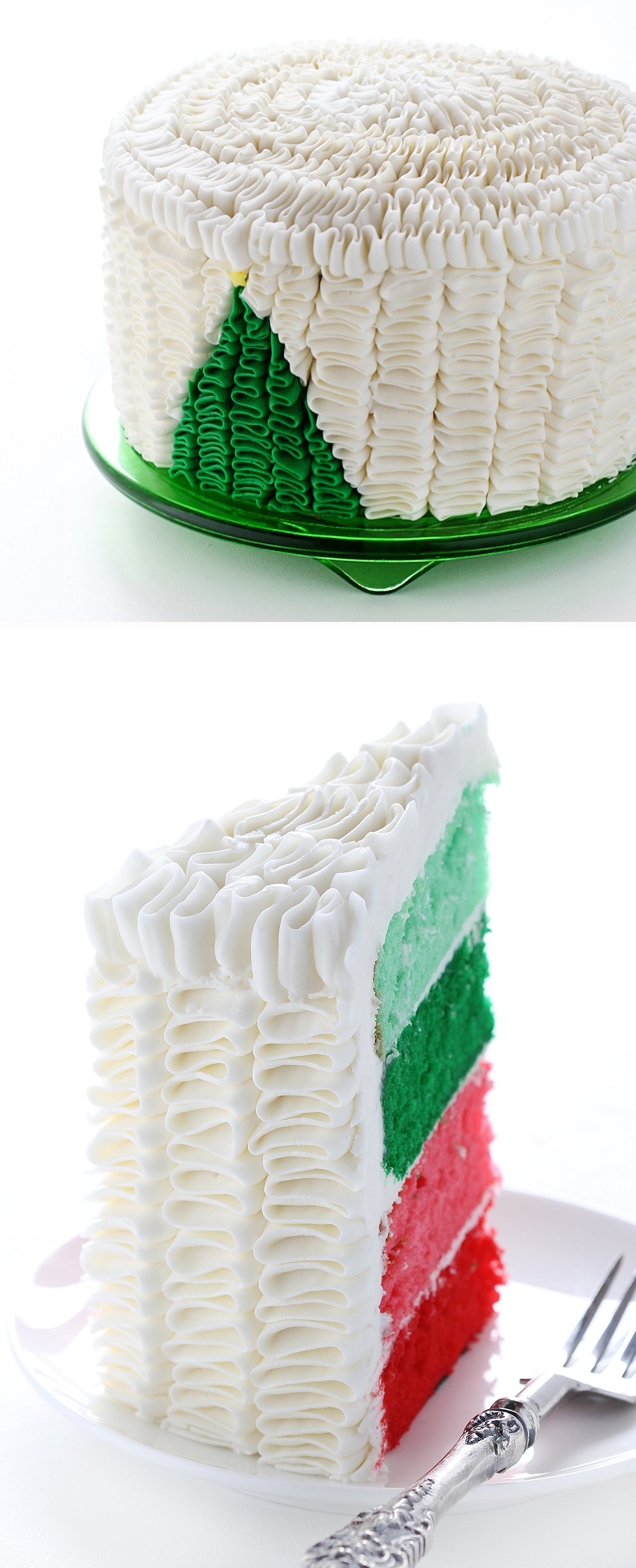 Surprise Inside Christmas Tree Cake - The Loopy Whisk