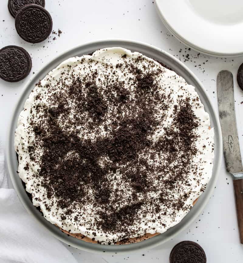 Triple Chocolate Mousse Pie - i am baker