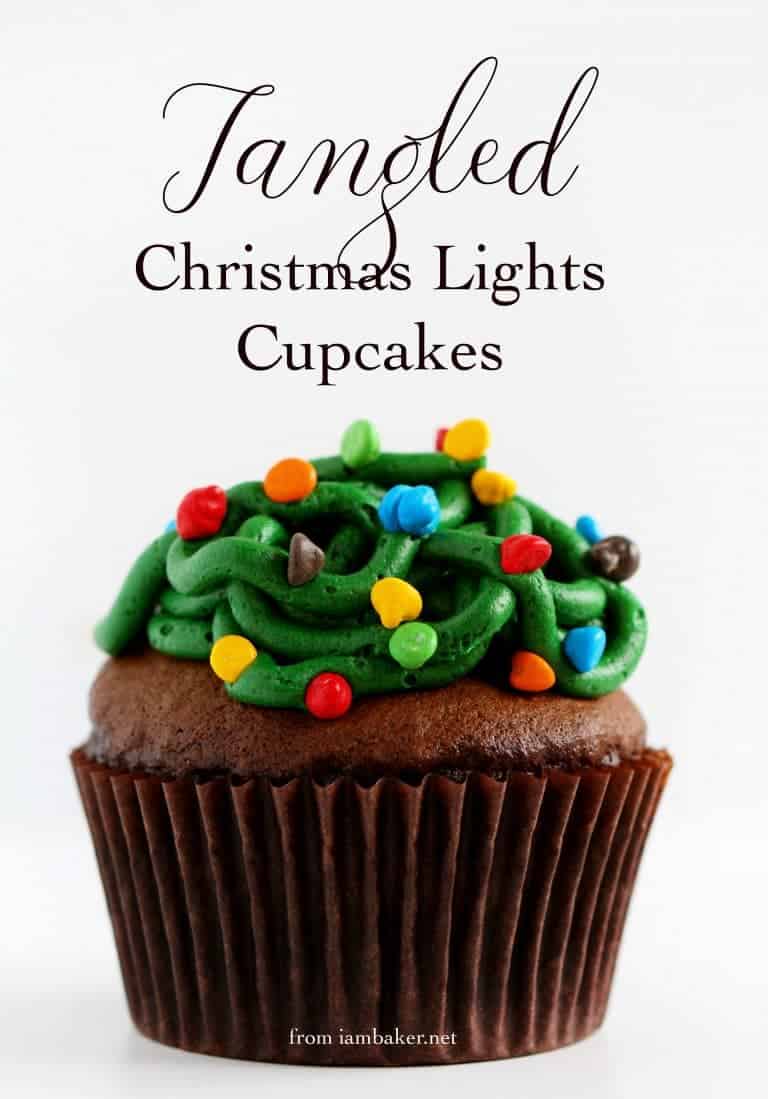 Tangled Christmas Lights Cupcakes - i am baker