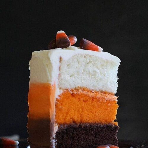 candy corn cake slice