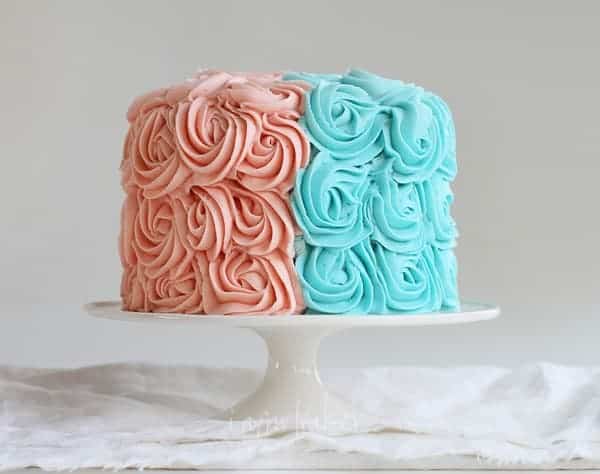 Gender Reveal Rosette Cake