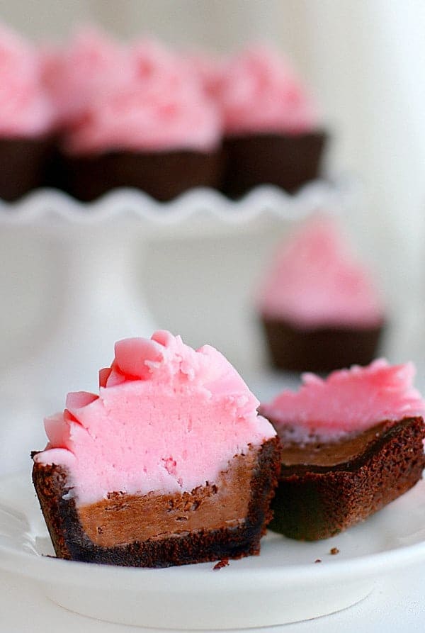 Chocolate Cookie Cup with Chocolate and Strawberry Buttercream