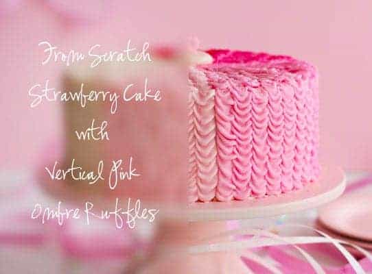 Strawberry Birthday Cake by iambaker.net #cake #pink #ombre
