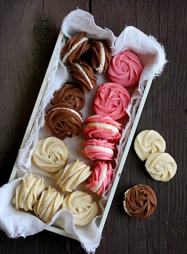 Rose Neapolitan Spritz Cookies