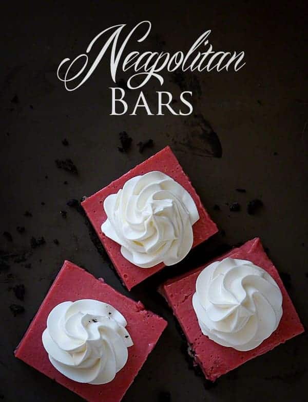 Neapolitan Bars with Oreo Crust