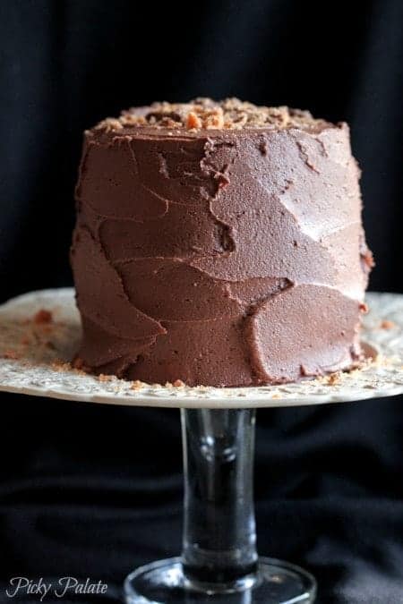Double Chocolate Butterfinger Layered Cake-26t