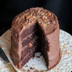 Double Chocolate Butterfinger Layered Cake t