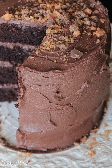Double Chocolate Butterfinger Layered Cake