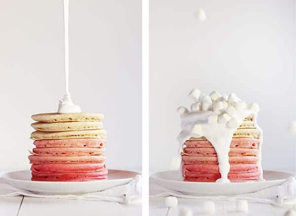 Pink Ombre Pancakes 