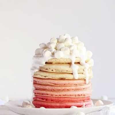 Pink Ombre Pancakes from iambaker.net