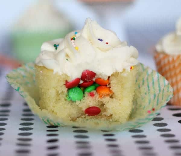 Vanilla Cupcakes with a Surprise Inside