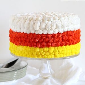 Candy Corn Cake & cake decorating tutorial! #cakedecorating #halloween #cake