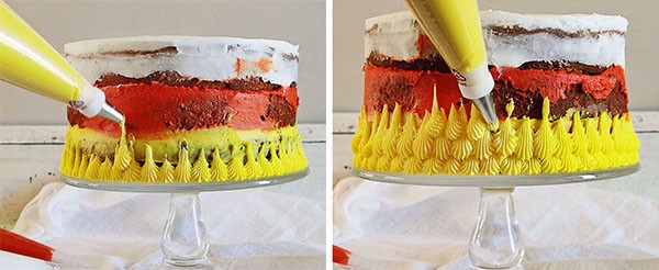 Candy Corn Cake Tutorial: the frosting #cakedecorating #halloween #buttercream #cake