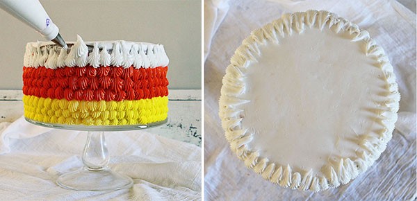 Candy Corn Cake Tutorial: the frosting #cakedecorating #halloween #buttercream #cake