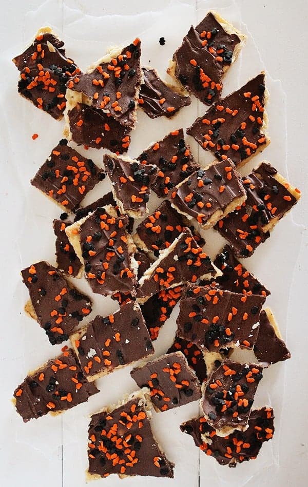 Halloween Saltine Toffee - i am baker