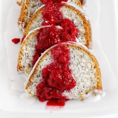Vanilla Poppyseed Cake with Raspberry