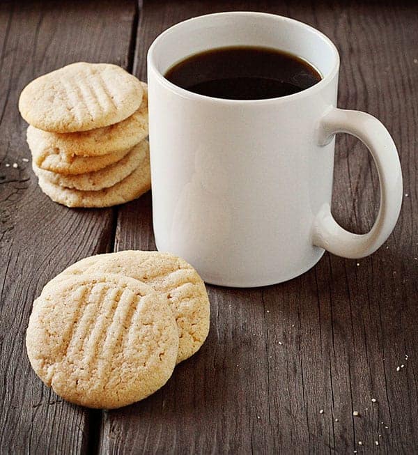 Cinnamon Butter Cookies next to coffee cup