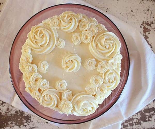 Easy Carrot Cake with Cream Cheese Rosettes!