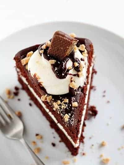Heath Cake with Chocolate Ganache and Vanilla Buttercream!