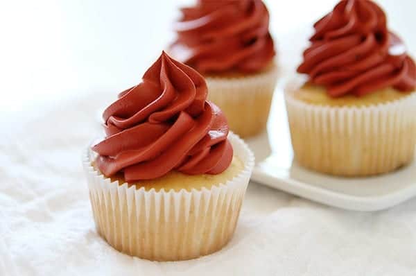 Red Velvet Mousse on Raspberry Infused Cupcakes