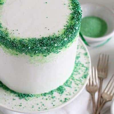 Green Ombre Layer Cake covered in Green Sprinkles