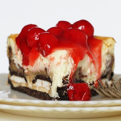 Cherry Cheesecake with Oreos and Chocolate Chip Cookie!