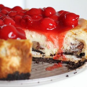 Cherry Cheesecake with Oreos and Chocolate Chip Cookie!