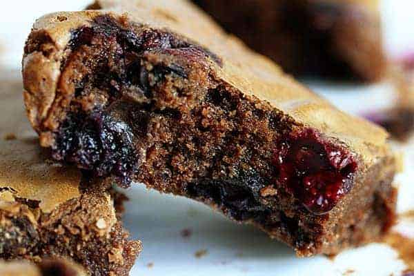 Decadent Blueberry Brownies! #fudgey #chocolate #brownie