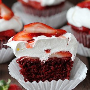 Red Velvet Strawberry Shortcake Cupcakes!
