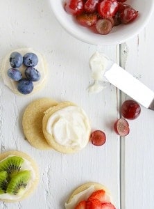 Personal size rainbow fruit pizza!