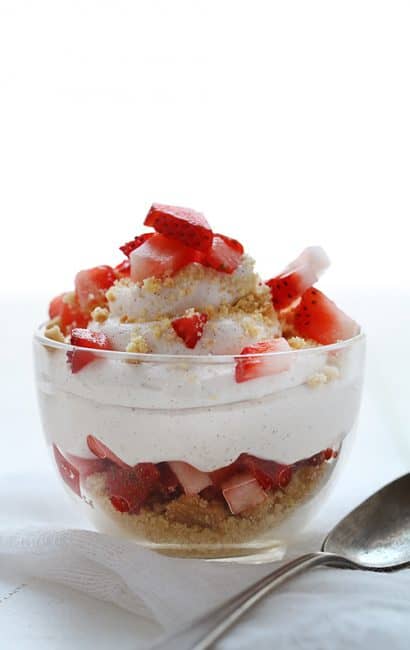 Strawberry "Shortcake" Mousse in a Cup! Easy no-bake dessert!