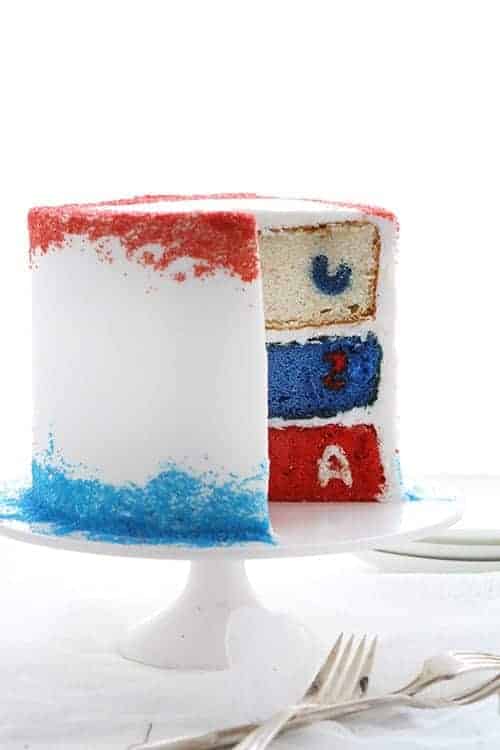 Red White and Blue Surprise-Inside Cake! #usa