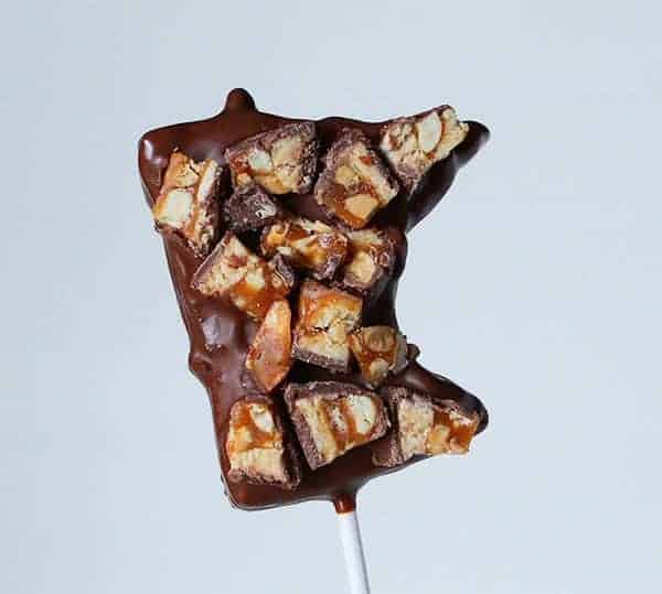 Oreo Chocolate Chip Cookies Brownie Bite on a Stick and covered in Snickers!