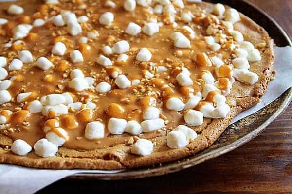 Butterscotch Peanut Butter Dessert Pizza