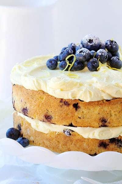 blueberry zucchini cake with lemon buttercream - i am baker