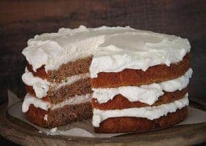 Zucchini Banana Cake with Whipped Cream Cheese Frosting - i am baker