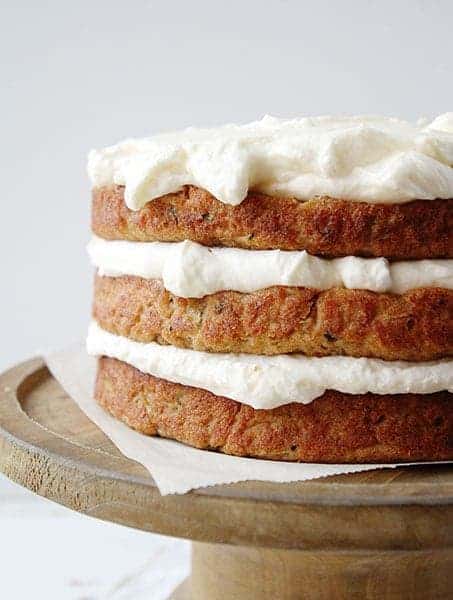 Banana Zucchini Layer Cake with Whipped Cream Cheese Frosting!