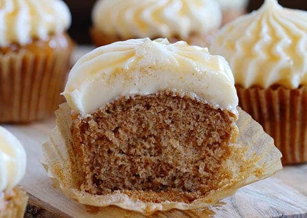 Spice Cupcakes with Caramel Cream Cheese!