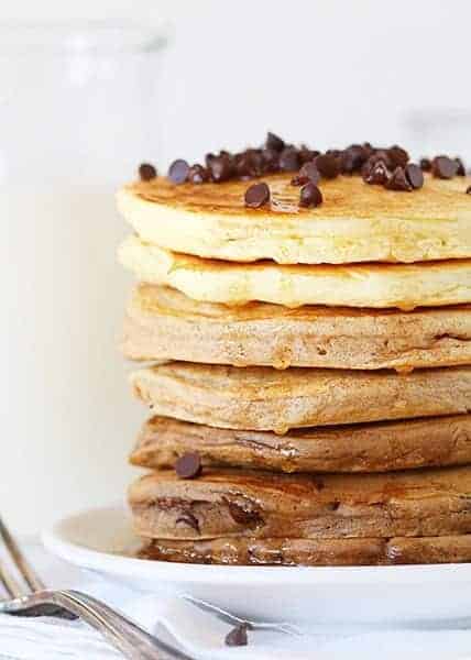 Vanilla Cinnamon Chocolate Ombre Pancakes