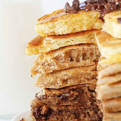 Vanilla Cinnamon Chocolate Ombre Pancakes