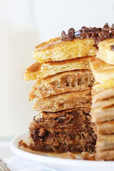 Vanilla Cinnamon Chocolate Ombre Pancakes